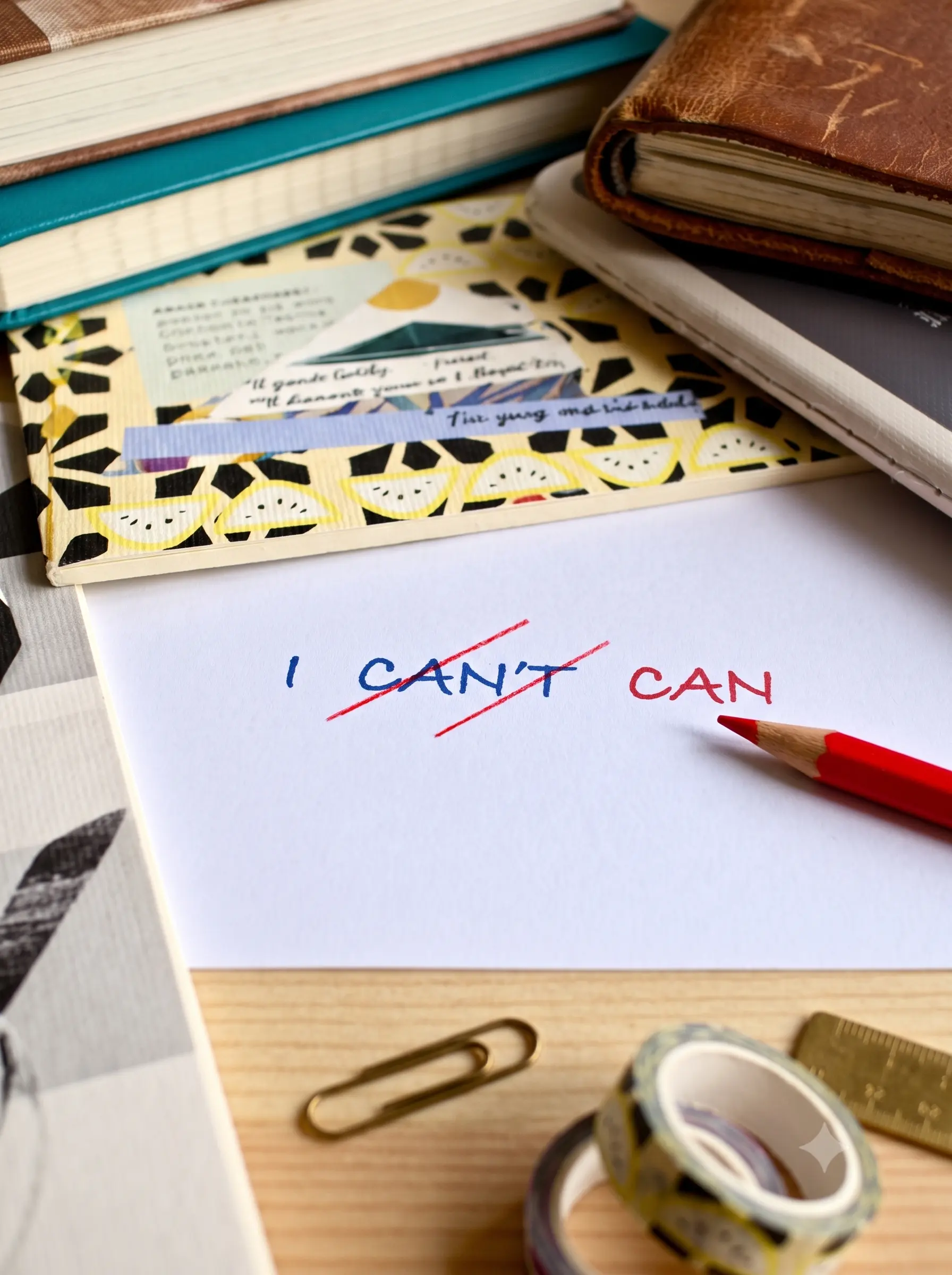 Self-Esteem & Personal Growth — I Can't crossed out, replaced with Can